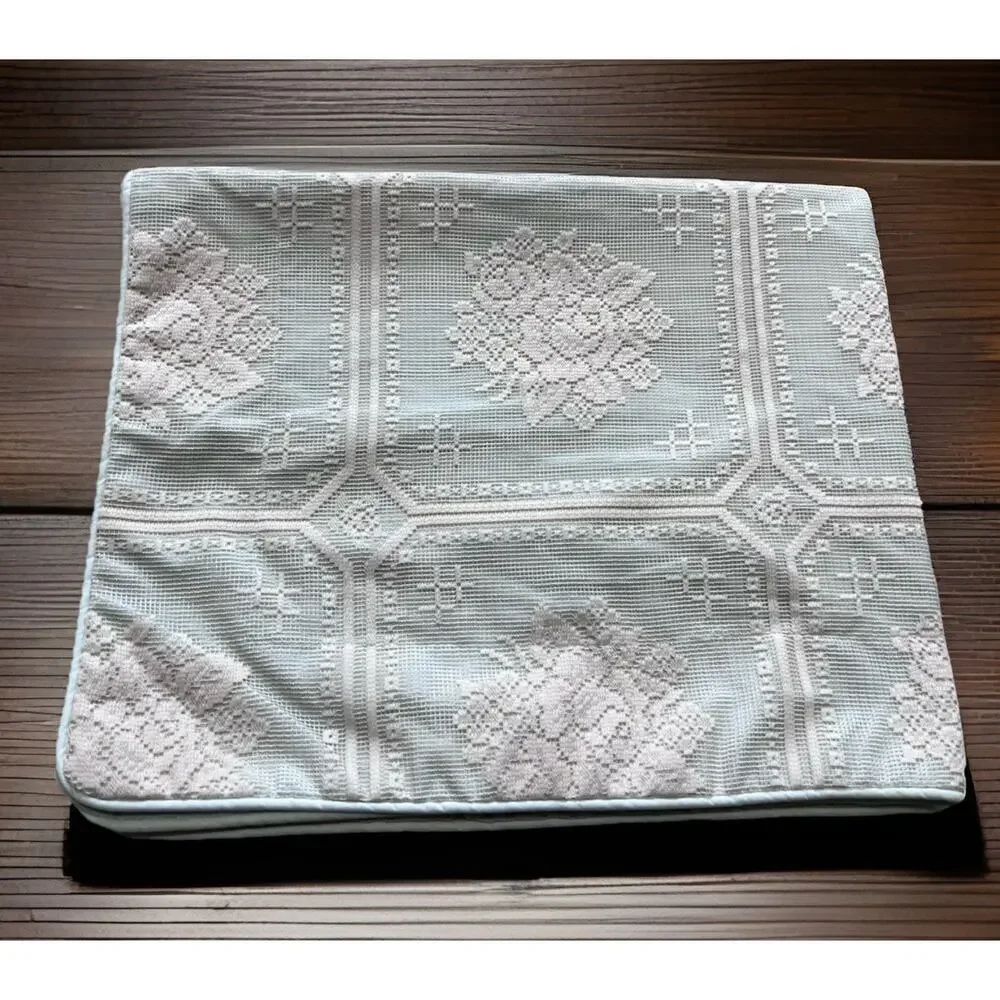 Vintage Louis Nichole Pillow Sham Mint Green Ivory Lace Romantic Cottagecore